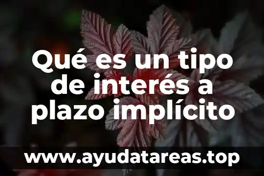 Qué es un tipo de interés a plazo implícito