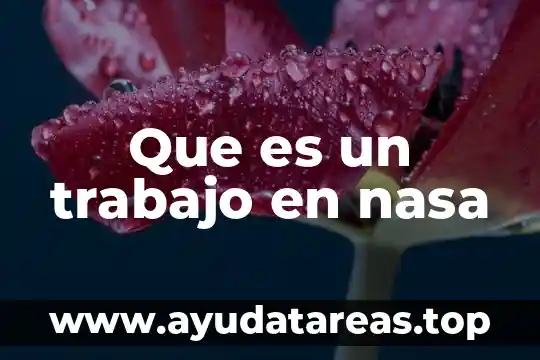 Que es un trabajo en nasa
