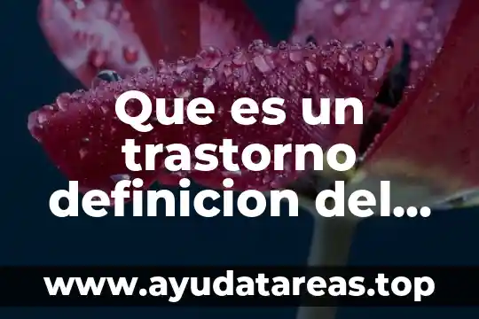 Que es un trastorno definicion del diccionario larousse