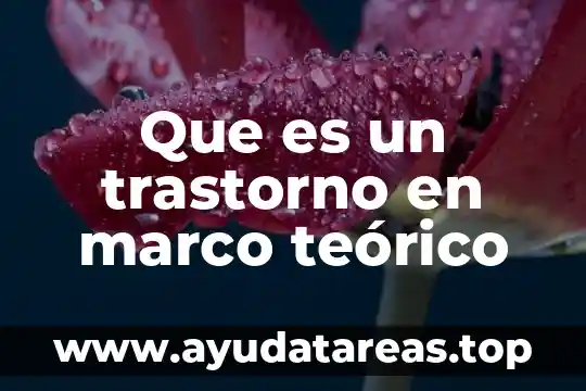 Que es el marco teorico en tesis 4 Que es un trastorno en marco teórico