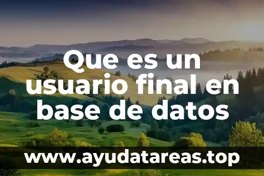 Que es caídas de base amplia 5 Que es un usuario final en base de datos