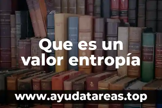 Que es un valor entropía