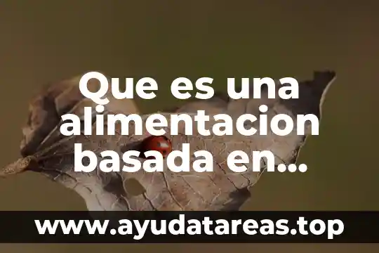 Que es una alimentacion basada en plantas