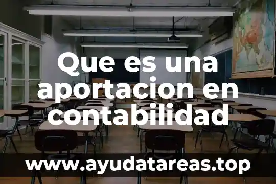 Que es una aportacion en contabilidad