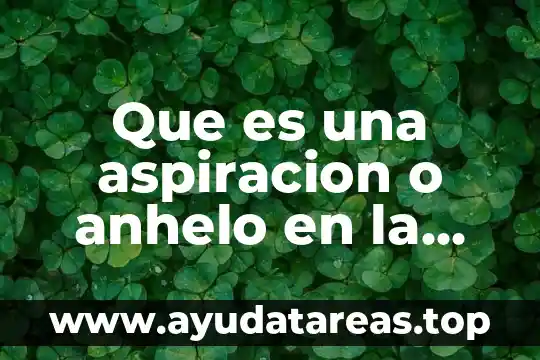 Que es una aspiracion o anhelo en la vida