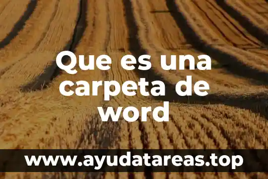 Que es spoken word 4 Que es una carpeta de word