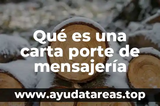 Qué es una carta porte de mensajería