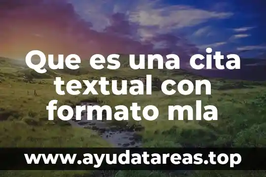 Que es una cita textual con formato mla