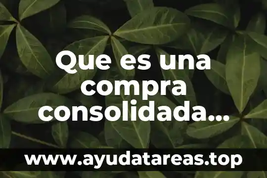 Que es una compra consolidada definicion