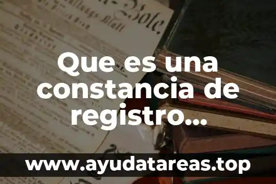 Que es una constancia de registro vehicular