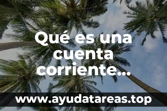 Qué es una cuenta corriente definición