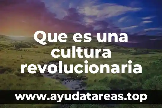 Que es una cultura revolucionaria