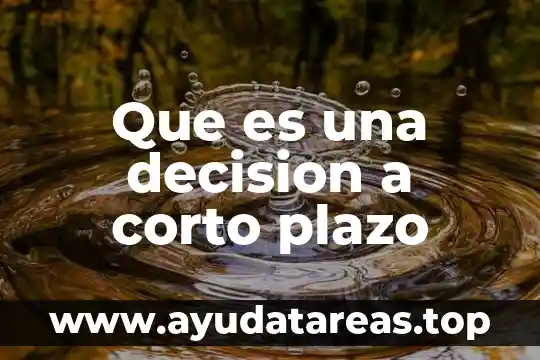 Que es la tierra concepto corto 3 Que es una decision a corto plazo