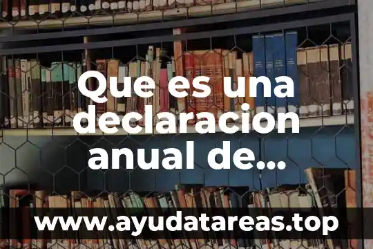 Que es una declaracion anual de personas fisicas