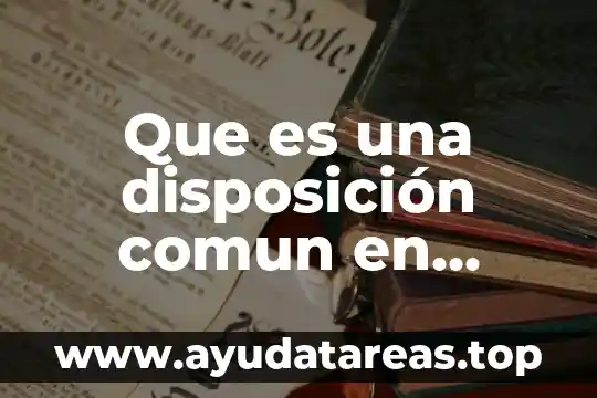 Que es una disposición comun en derecho