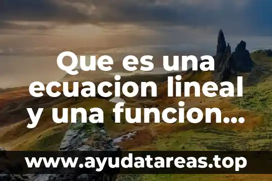 Concepto de que es una ecuación 5 Que es una ecuacion lineal y una funcion lineal