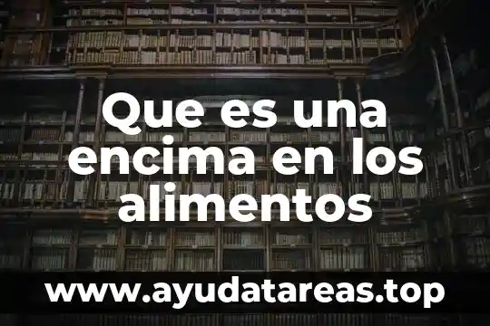 Que es variacion de alimentos 3 Que es una encima en los alimentos