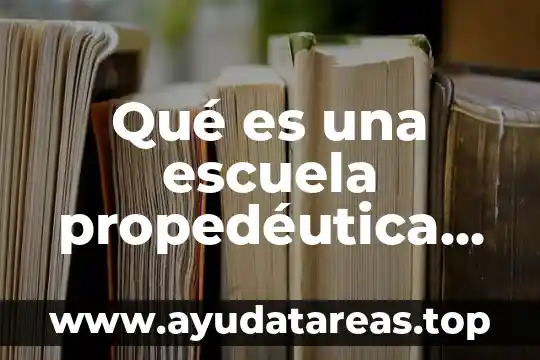 Qué es una escuela propedéutica definición