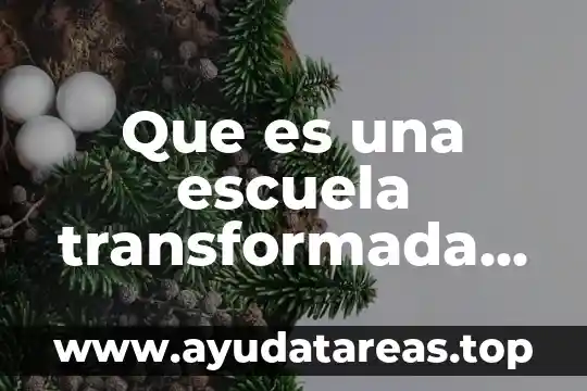 Que es una escuela transformada segun ines aguerrondo