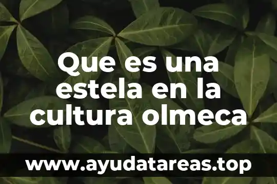Que es una estela en la cultura olmeca