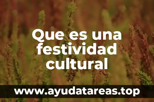 Que es una festividad cultural
