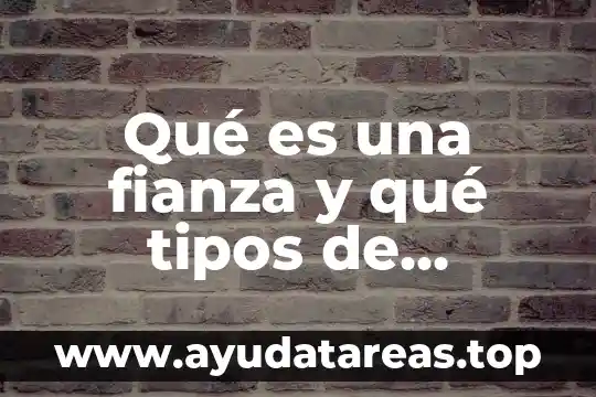 Que es la anorexia y cuantos tipos hay 4 Qué es una fianza y qué tipos de fianzas hay