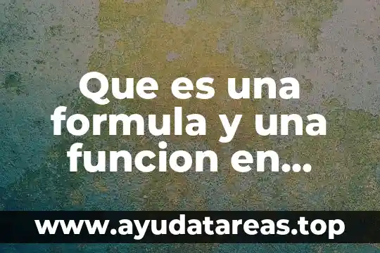 Que es una formula y una funcion en excel ejemplos