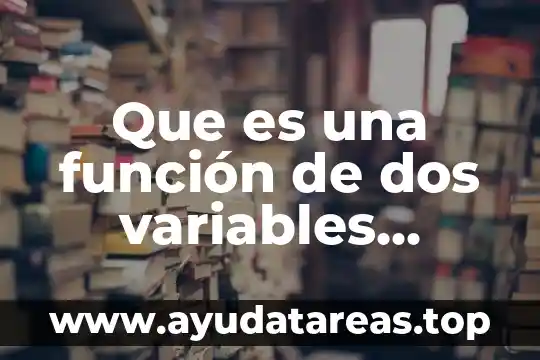 Que es una función de dos variables definición