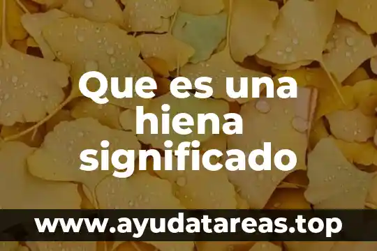 Que es sauerkraut significado 6 Que es una hiena significado