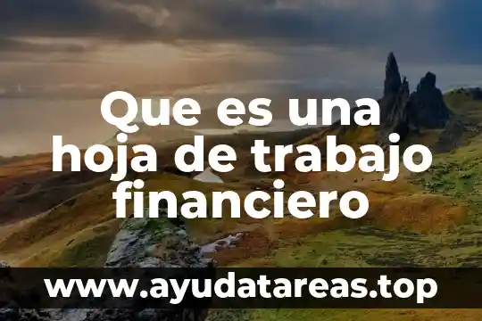Que es hoja de planta 4 Que es una hoja de trabajo financiero