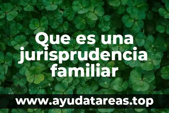 Que es una jurisprudencia familiar