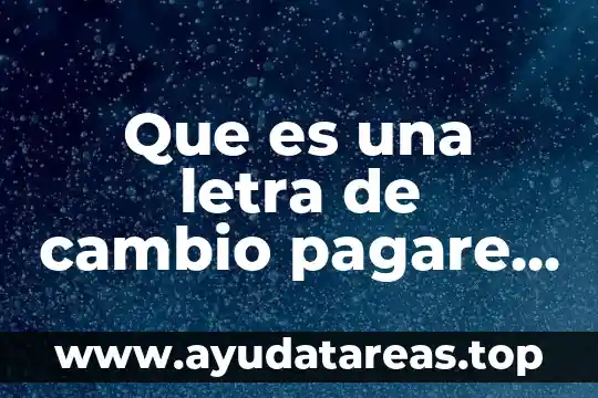 Que es una letra de cambio pagare en contabilidad