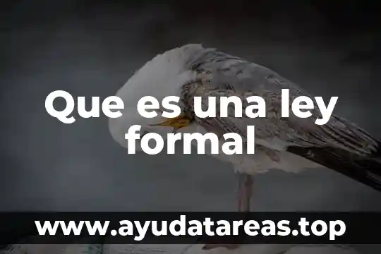 Que es un proyecto notarial 5 Que es una ley formal