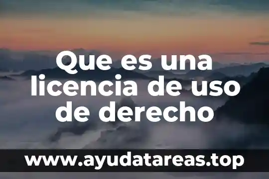 Que es una licencia de uso de derecho