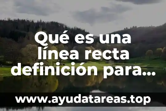 Qué es una línea recta definición para niños