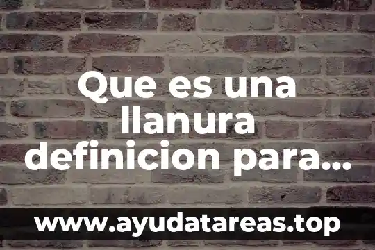 Que es un signo para niños 6 Que es una llanura definicion para niños
