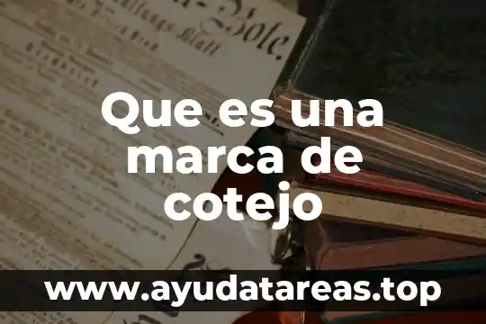 El apellido de marca que es 4 Que es una marca de cotejo