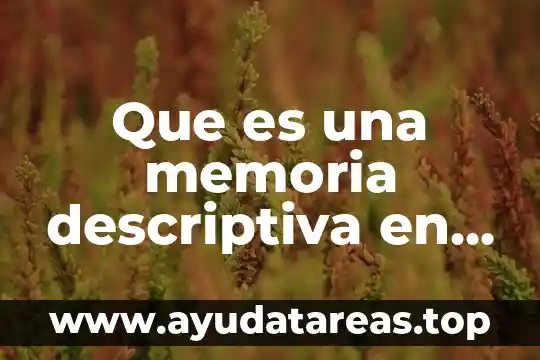 Que es una memoria descriptiva en un informe