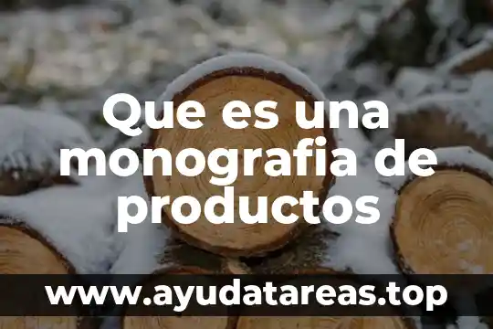 Que es una monografia de productos