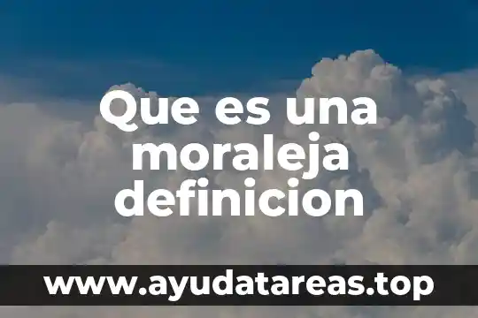 Que es una moraleja definicion