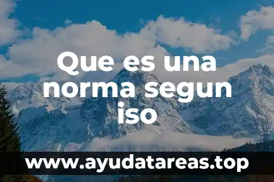 Que es una norma segun iso