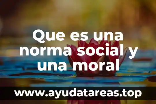 Que es una norma social y una moral