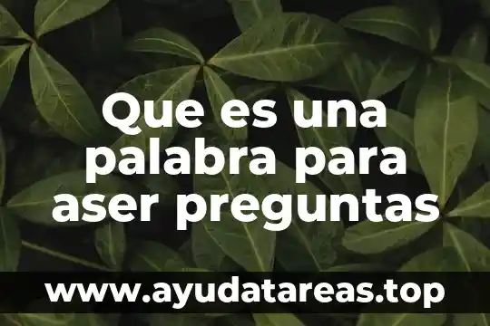 Que es una palabra para aser preguntas