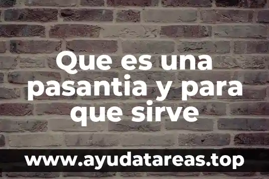Que es una pasantia y para que sirve
