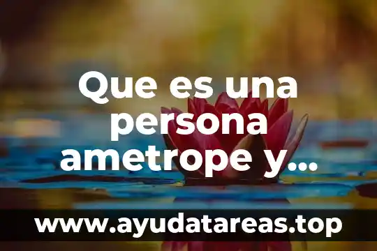 Que es una persona ametrope y emetrope