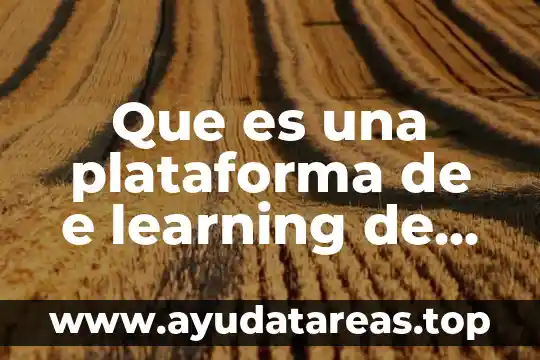 Que es una plataforma de e learning de libre distribucion