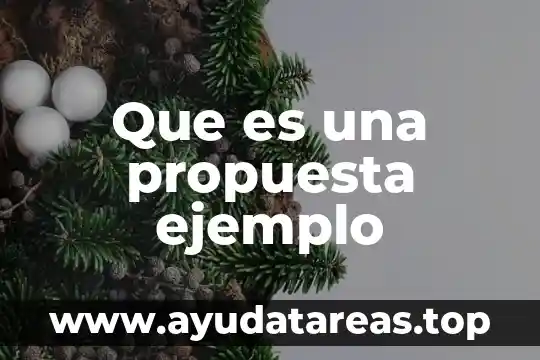 Que es una propuesta ejemplo