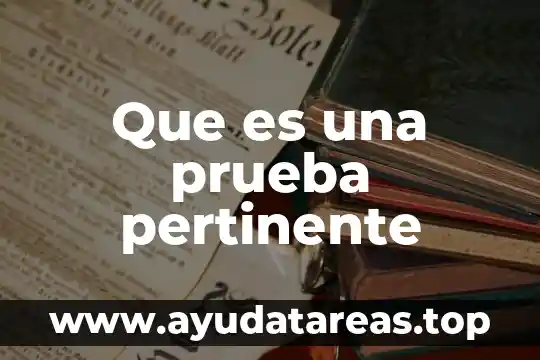 Que es una prueba pertinente