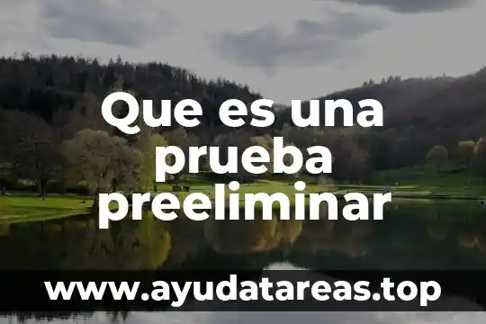Que es una prueba preeliminar