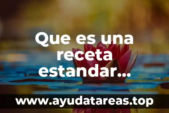 Que es una receta estandar ejemplos